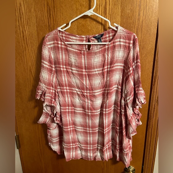 Chaps Ruffle Sleeve Top - Picture 2 of 2